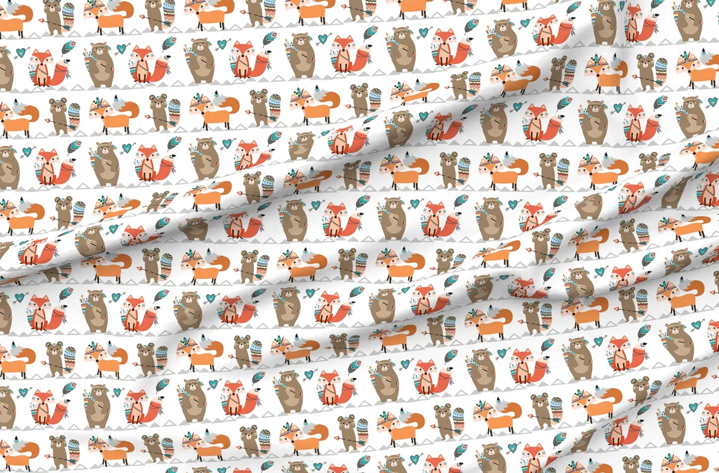 Premium Spoonflower Upholstery Velvet Fabric by The Yard - Woodland, Tribal, Nursery, Arrow & Fox Prints for Home Decor, Apparel & DIY Projects | Gender Neutral, Boy & Girl Designs | Perfect for Curtains, Pillows, Clothing & Crafts