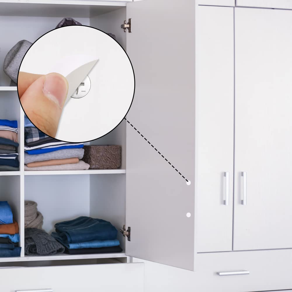 40mm Large Adhesive Screw Hole Cover Stickers - 150Pcs White PVC Self-Adhesive Furniture Screw Caps for Wood Cabinets, Walls & Home Repair - Perfect for Concealing Unsightly Screws in Kitchen, Bathroom & Office Spaces