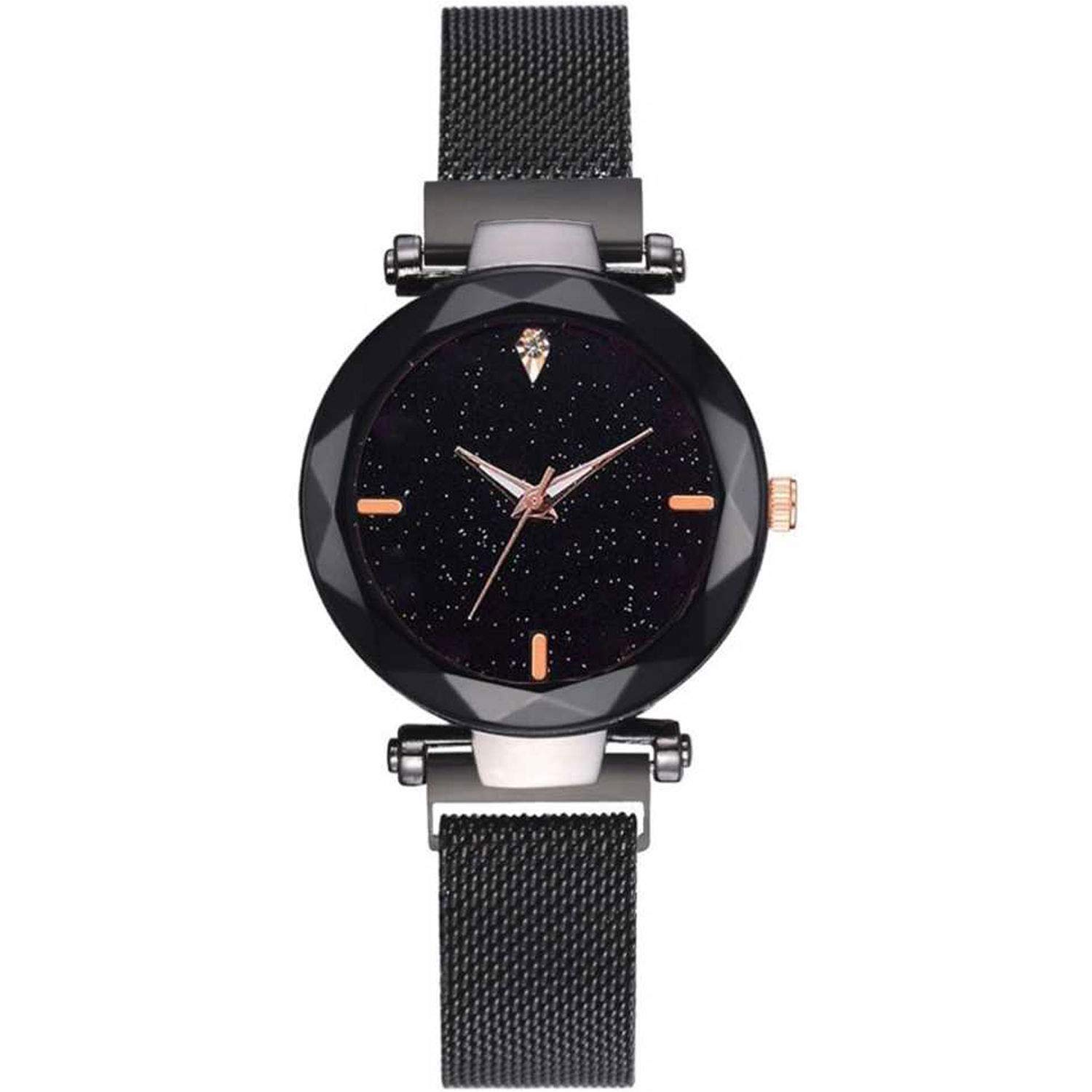 Stylish Black Dial Women's Watch with Stainless Steel Strap - Elegant Fashion Accessory for Everyday Wear, Office & Special Occasions