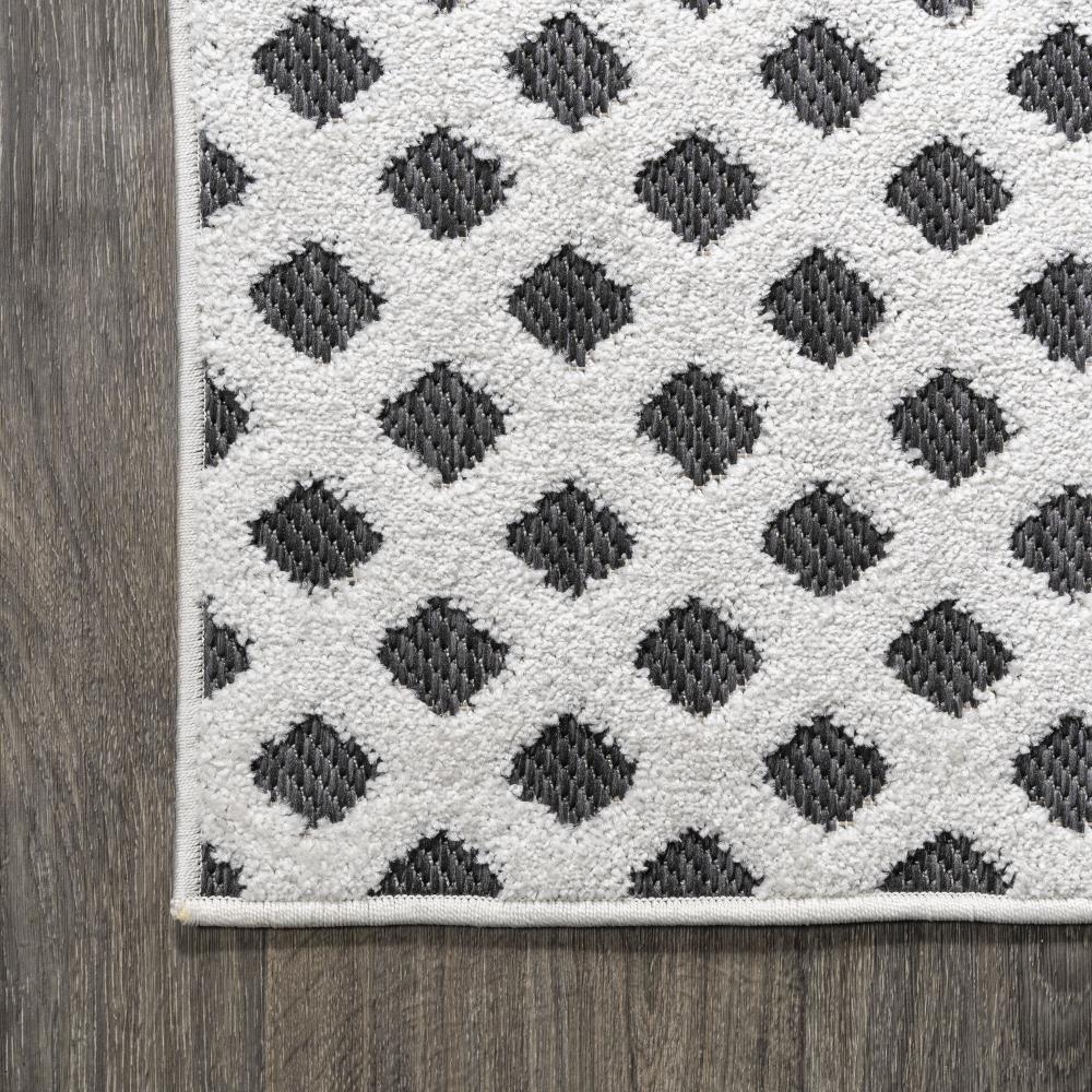 Rabat High Low Pile Mini Diamond Trellis Area Rug - Soft Modern Geometric Carpet for Living Room, Bedroom & Office Decor