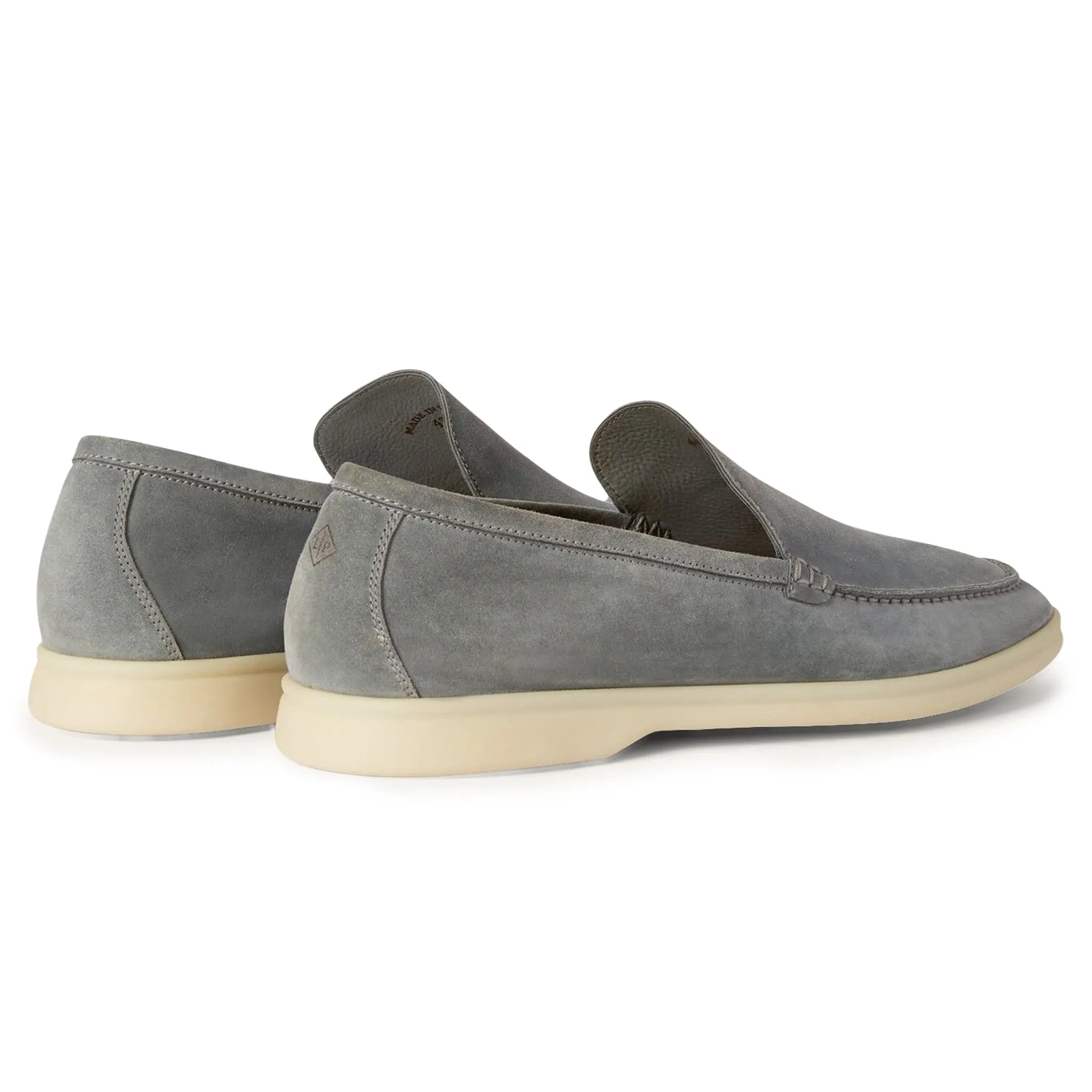 Loro Piana Summer Walk Suede Gull Grey Loafers for Men - Comfortable Casual Slip-On Shoes for Office, Travel & Daily Wear