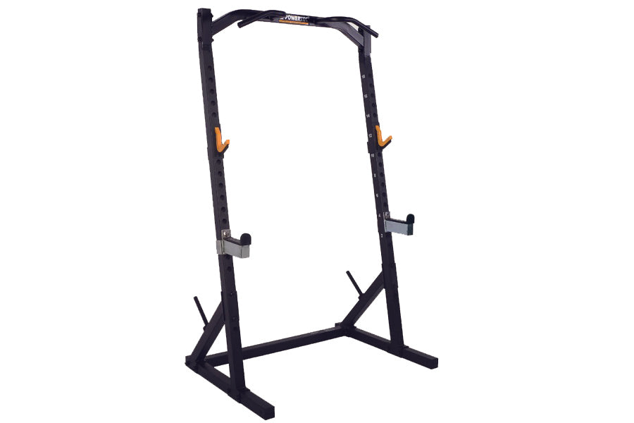 Powertec WorkBench Half Rack - Heavy Duty Black Strength Training Equipment for Home Gym - Perfect for Weightlifting, CrossFit & Functional Fitness Workouts