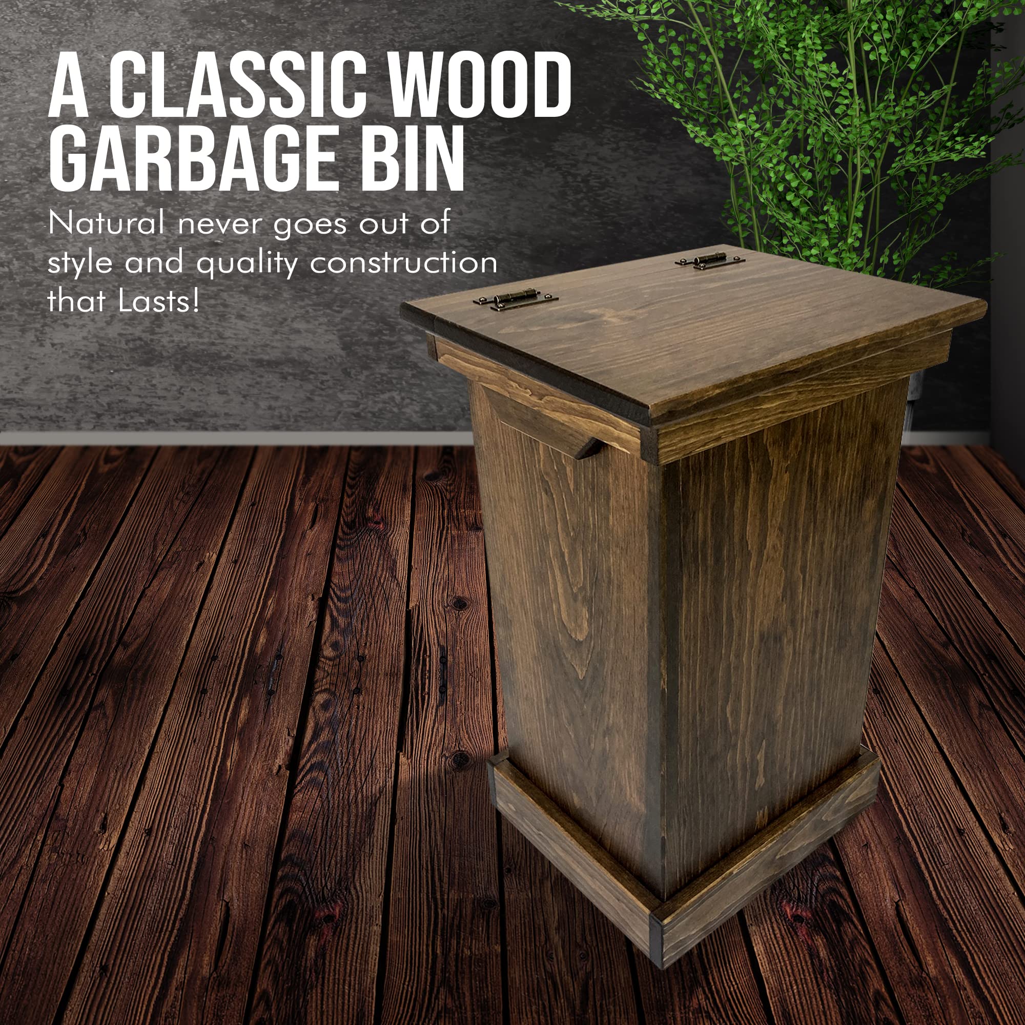 Amish-Made Wooden Hidden Trash Can Cabinet - Handcrafted Walnut Waste Bin Storage with Concealed Design | Stylish Kitchen Garbage Can for Home, Office & Restaurant Use