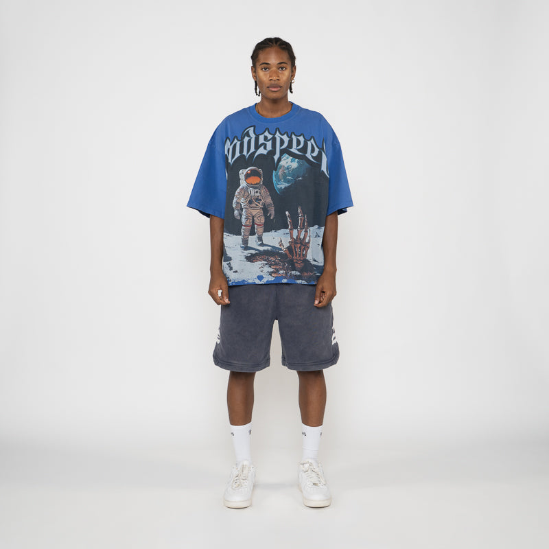 Godspeed New York First Contact Graphic T-Shirt - Royal Blue Cotton Tee for Men & Women - Casual Streetwear, Urban Fashion, and Everyday Wear