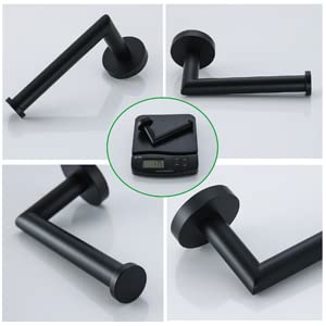 Matte Black Toilet Paper Holder - SUS304 Stainless Steel Wall Mounted Bathroom Tissue Roll Dispenser - 5 Inch Modern Round TP Holder for Kitchen & Washroom (96018-6MB) - Perfect for Home, Office, and Commercial Spaces