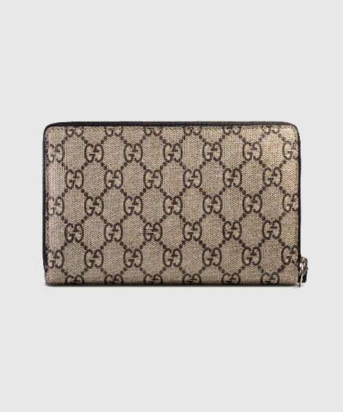 Gucci Kingsnake Print GG Supreme Zip Around Wallet in Beige & Ebony - Luxury Designer Wallet for Men & Women, Perfect for Everyday Use & Gifts