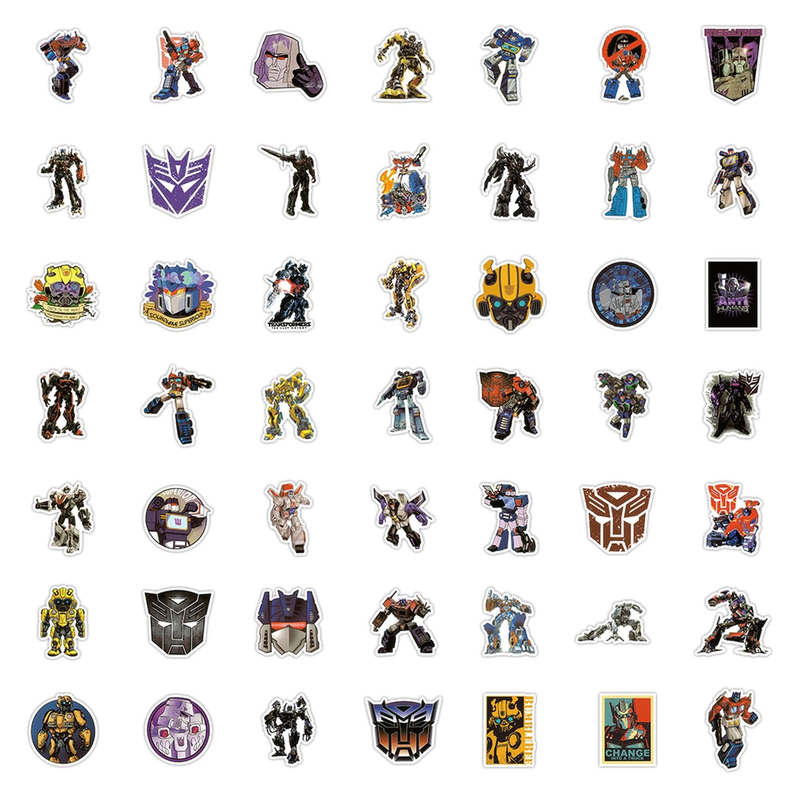 50pcs Transformers Movie Cartoon Stickers - Waterproof Vinyl Decals for Kids & Teens - Perfect for Laptops, Water Bottles, Skateboards, Bumper Pads & Travel Cases - Cool Robot Automotive Decorative Stickers for School, Office & Home Use