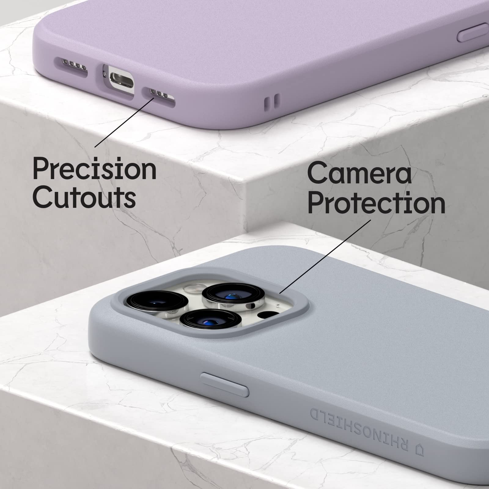 RhinoShield SolidSuit Case for iPhone 13 Pro Max - Shockproof Slim Protective Cover with Matte Finish | 11ft Drop Protection, Interchangeable Camera Rings (Ash Grey) | Perfect for Outdoor Activities, Work & Travel