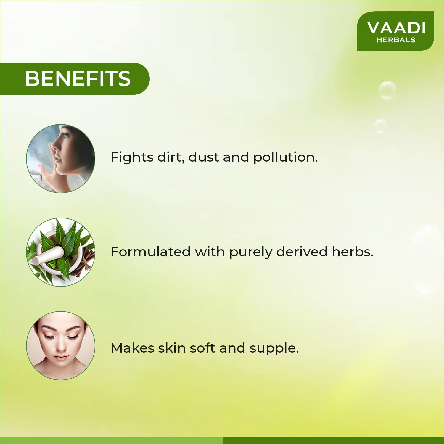 Vaadi Herbals Alluring Neem Tulsi Soap with Vitamin E & Tea Tree Oil - 75g (Pack of 6) | Natural Ayurvedic Cleansing Bar for Acne, Oily Skin & Body Care | Perfect for Daily Face Wash & Shower Routine