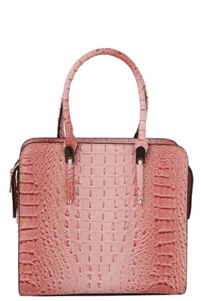 Croco Leather Satchel Bag with Detachable Clutch - Stylish Women's Handbag for Work, Travel & Evening Events