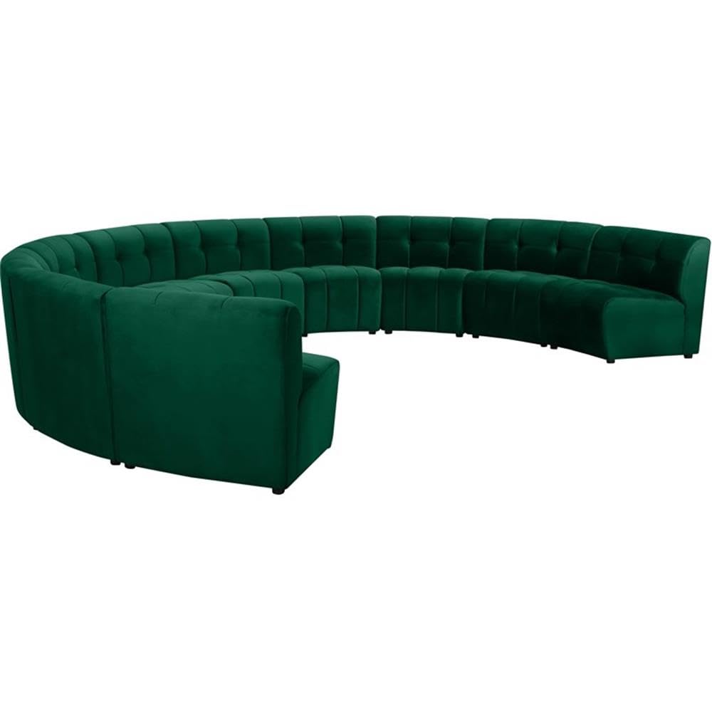 MAKLAINE 10-Piece Modular Contemporary Velvet Sectional Sofa in Green - Modern L-Shaped Living Room Furniture Set for Small Spaces & Apartments