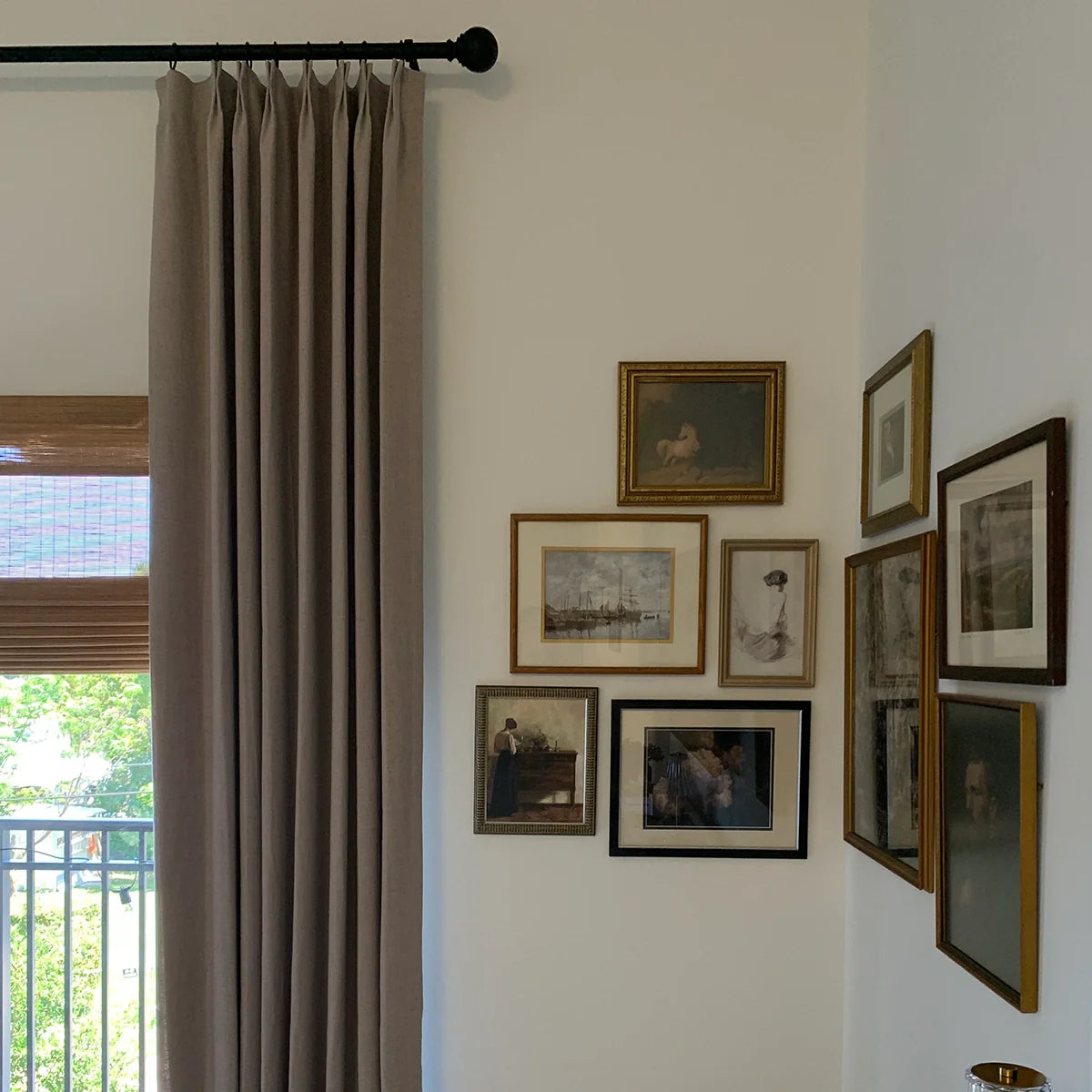 Pinch Pleated Blackout Curtains - 100% Linen Custom Drapes in Grey & Beige | Modern Thermal Insulated Window Treatments for Living Room & Bedroom