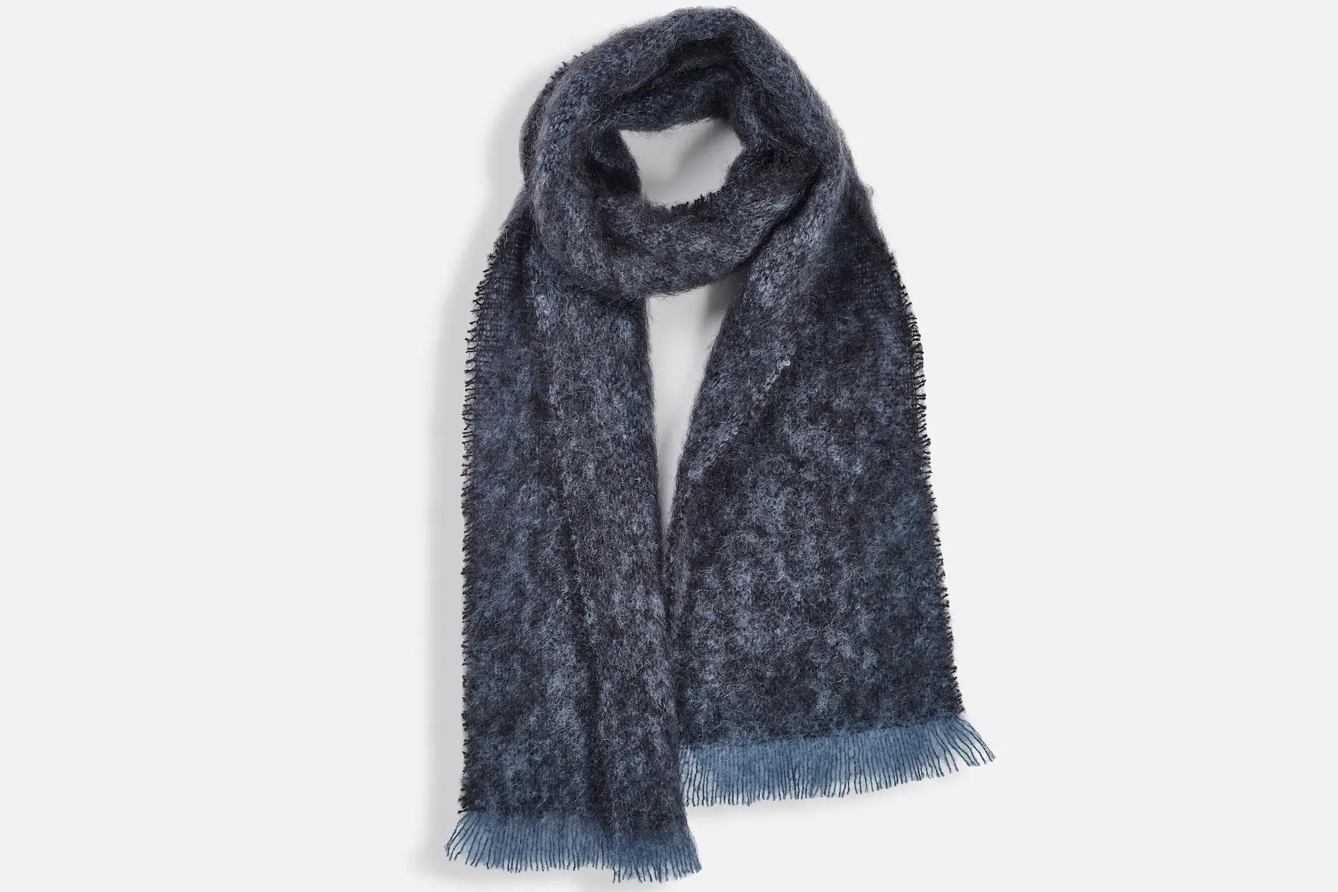 Black Clash Mohair Scarf - Soft Winter Wool Wrap for Women & Men - Perfect for Cold Weather, Office, and Evening Outfits