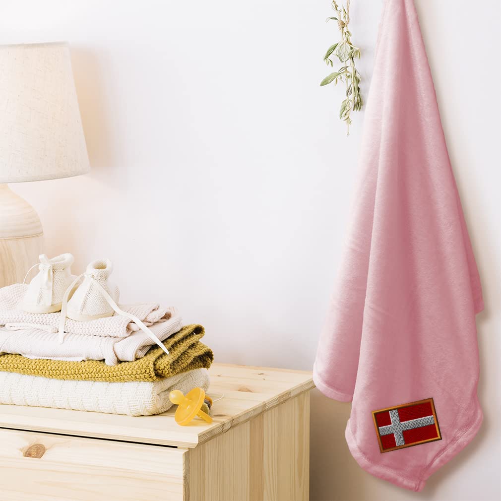 Custom Embroidered Baby Blankets for Boys & Girls - Soft Nursery Bedding Set - Personalized Name & Design - Perfect for Crib, Stroller & Gift - Denmark Inspired