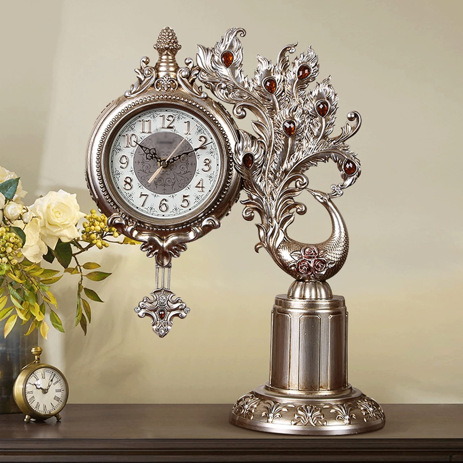 Modern Metal Table Clock - Battery Operated Desk Clock for Bedroom, Office & Kitchen | Stylish Home Décor for Desktop, Countertop & Nightstand | Perfect for Work, Study & Relaxation Spaces