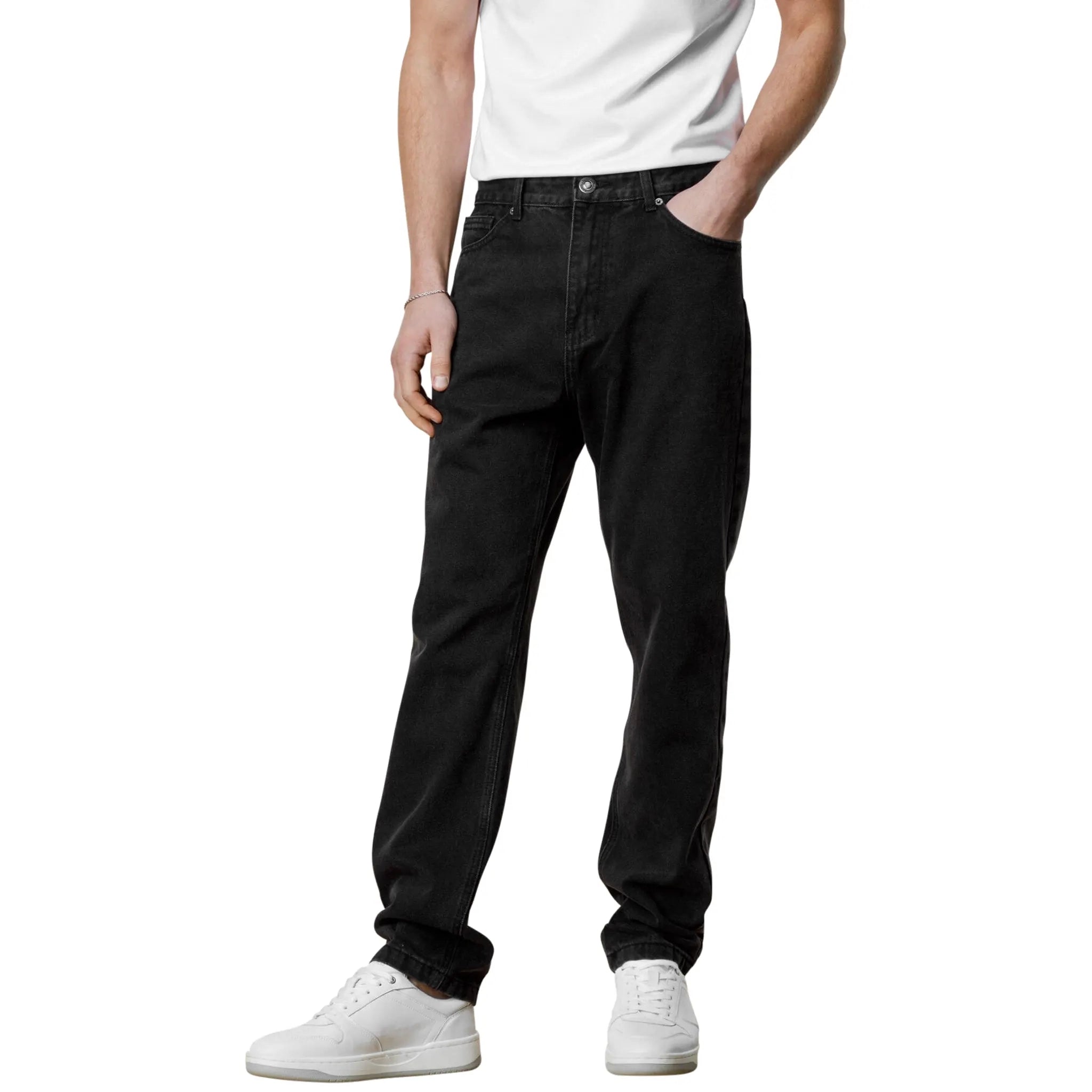 Belier Straight Leg Jeans for Women - Classic Washed Black Denim Pants | Comfortable & Stylish for Casual Wear, Office & Everyday Outfits