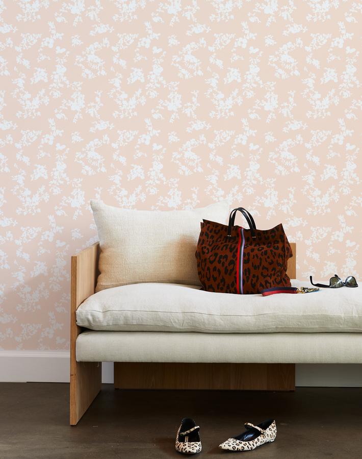 Clare V. Françoise Floral Wallpaper in Peach - Perfect for Bedroom, Living Room & Home Decor