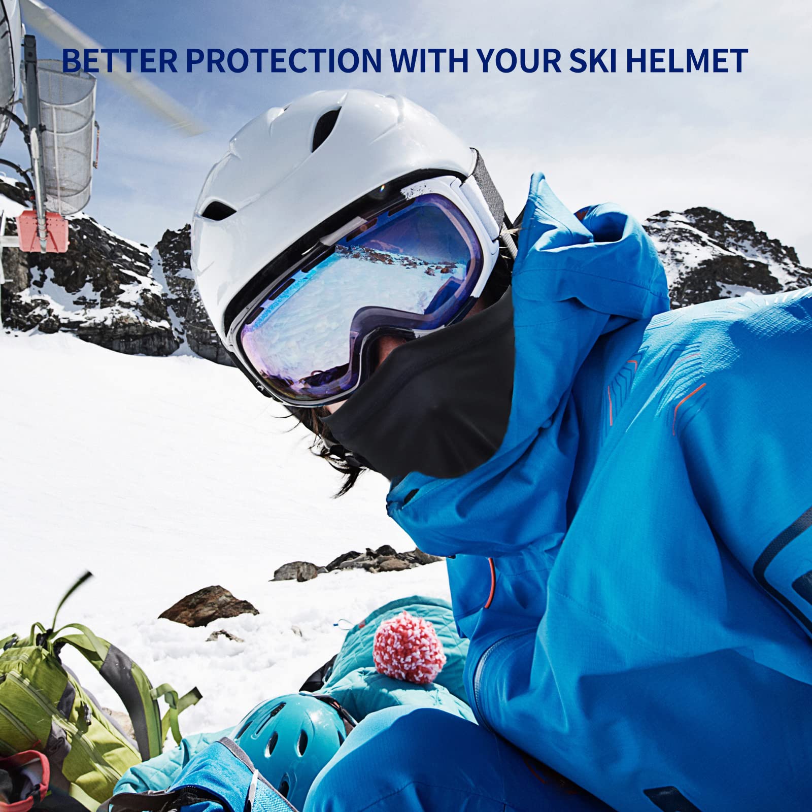 SHEVERCH 2 Pack Black Ski Mask - UV Protection Lightweight Balaclava Face Cover for Men & Women - Perfect for Football, Motorcycling, Skiing & Outdoor Sports