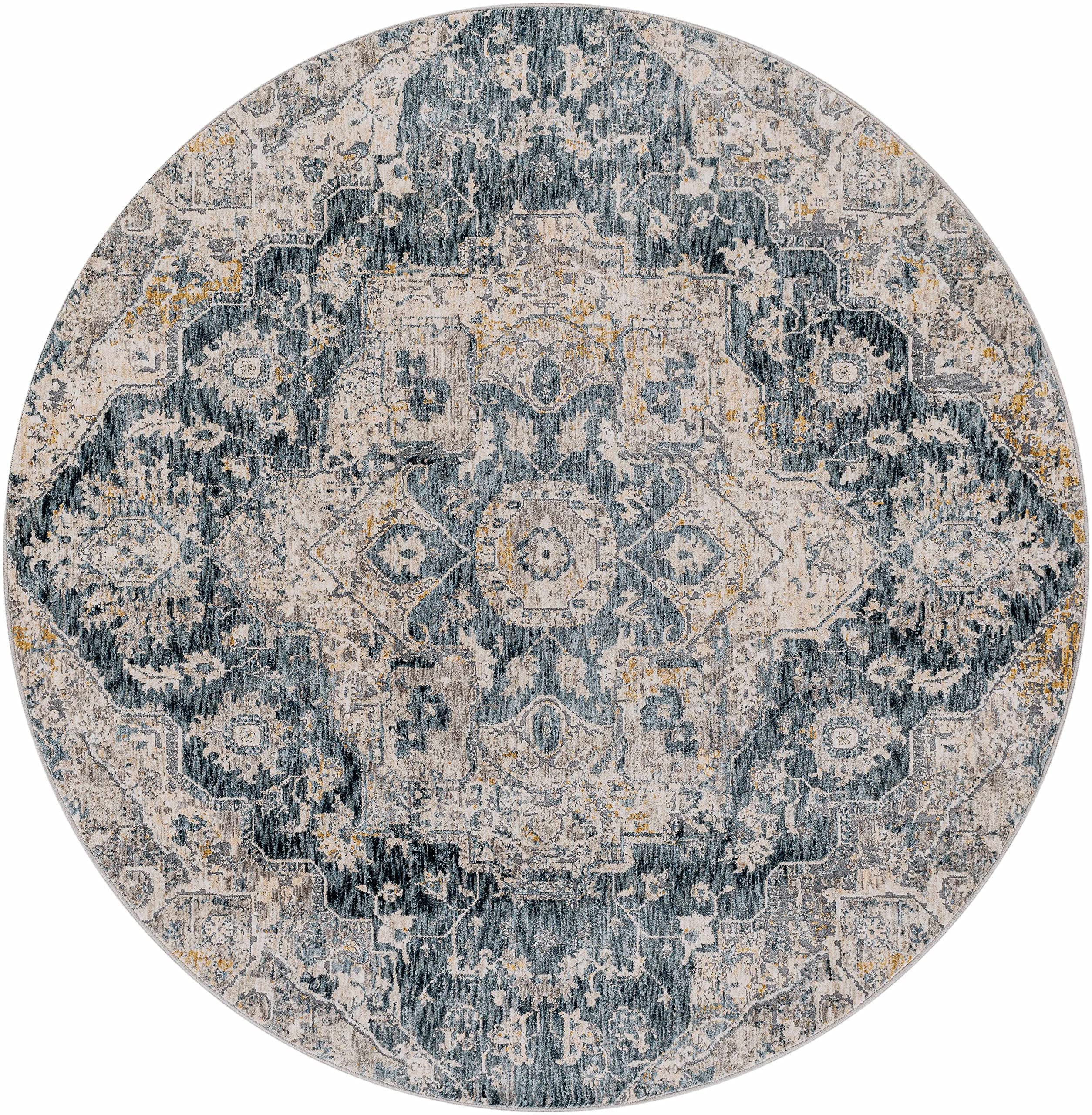 Hauteloom Beaudesert Modern Area Rug for Living Room & Bedroom - Soft Brown, Gray, Blue Handwoven Rug - 2'7