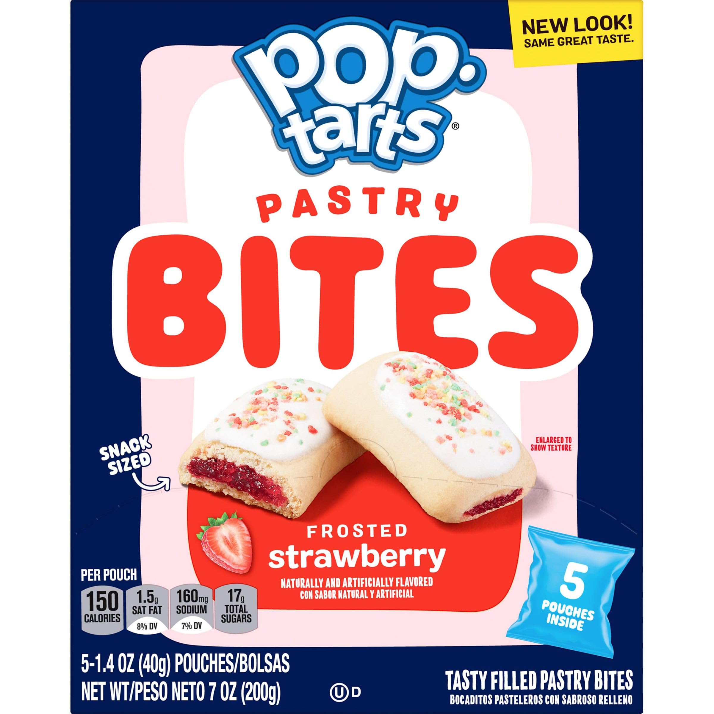Pop-Tarts Frosted Strawberry Baked Pastry Bites - 7oz Box (5 Pouches) | Kids Snacks, School Lunch, Breakfast On-The-Go, After-School Treats & Office Snacks