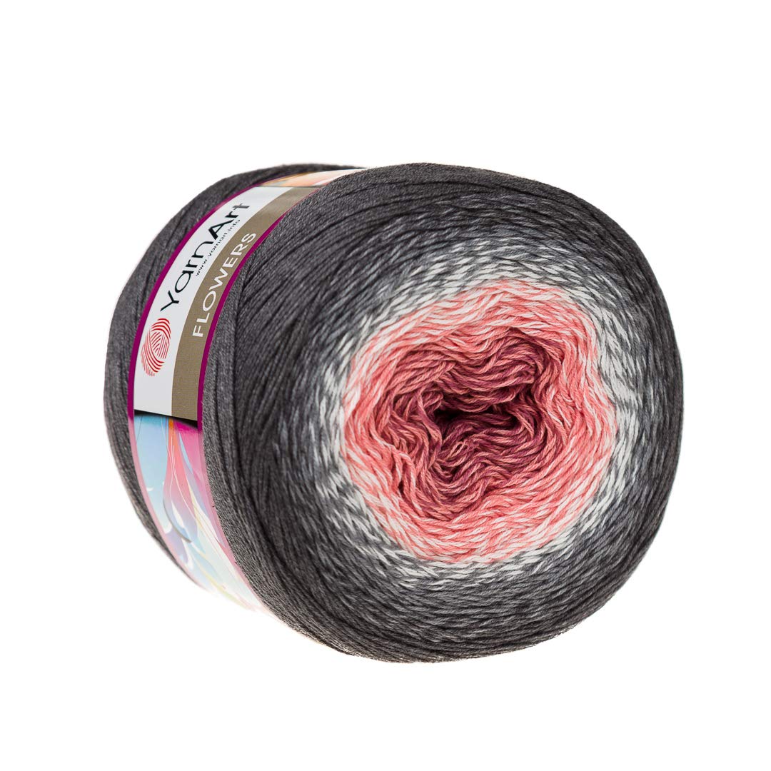 YarnArt Flowers Yarn - 55% Cotton 45% Acrylic, 250g/1094yds, Multicolor Rainbow Sport Yarn for Crochet & Knitting - Perfect for Spring/Summer Shawls, Baby Blankets & DIY Crafts (Color 279)