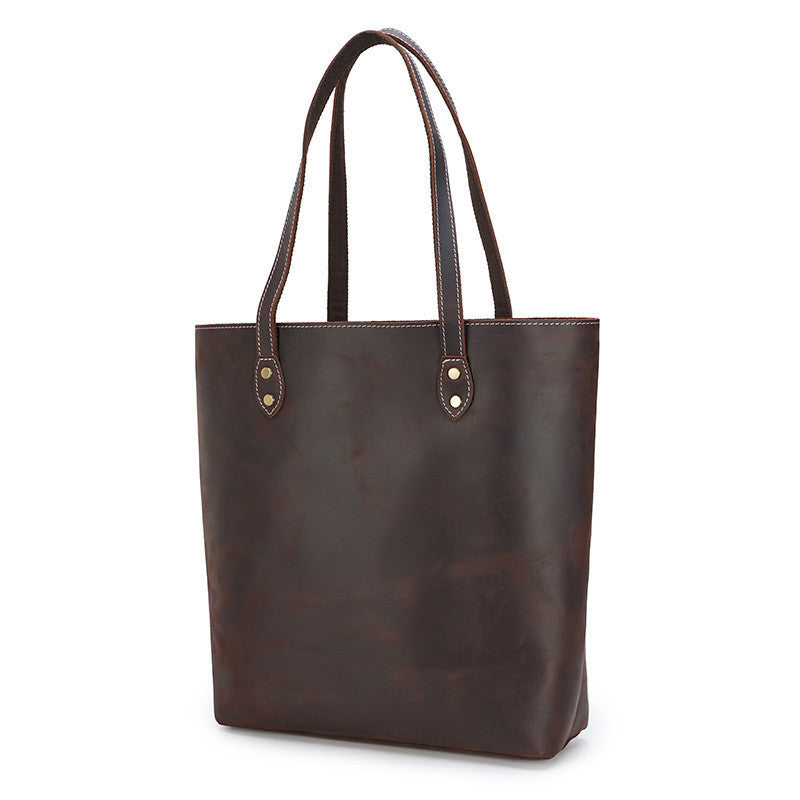 Premium Genuine Leather Tote Bag - Large Capacity Cowhide Handbag for Women - Perfect for Work, Travel & Everyday Use