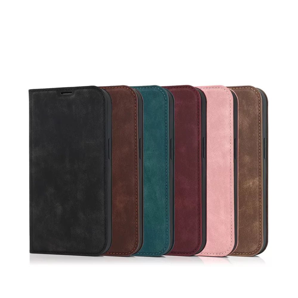 Premium Genuine Leather Wallet Case with MagSafe for iPhone 13/14/15 Pro Max - Slim RFID Blocking Card Holder for Daily Use & Travel