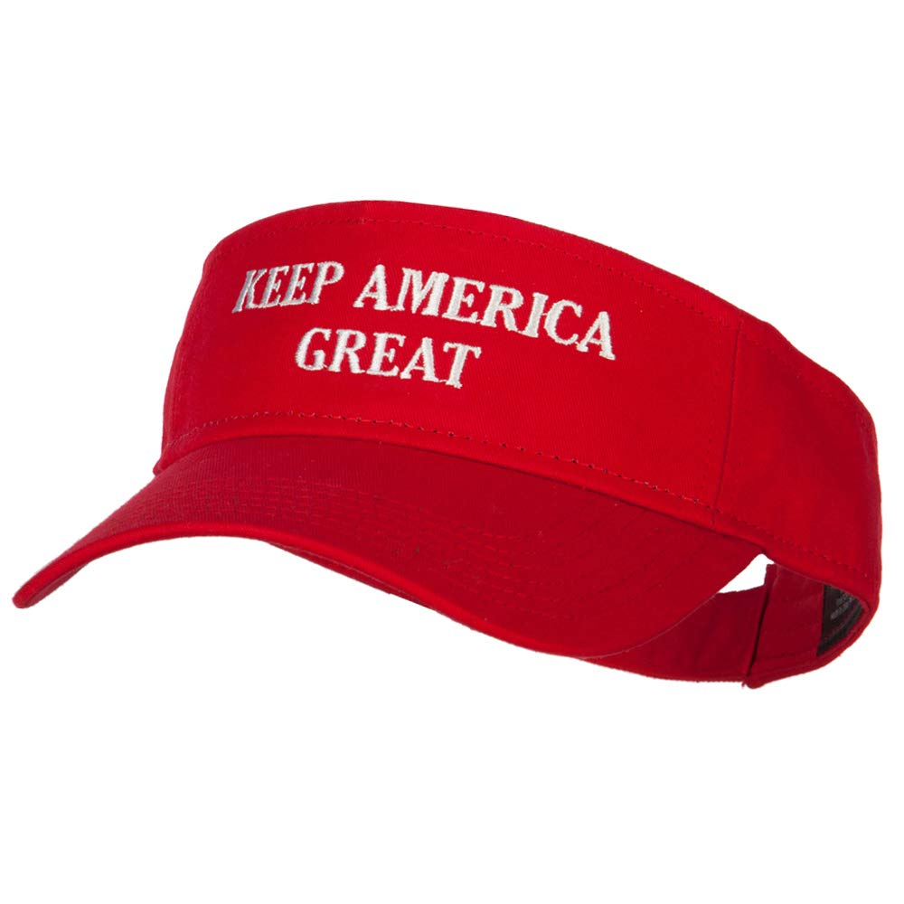 Keep America Great Embroidered Cotton Sun Visor - Patriotic Two-Line Lettering Adjustable Cap for Outdoor Activities, Golf, Fishing & Baseball