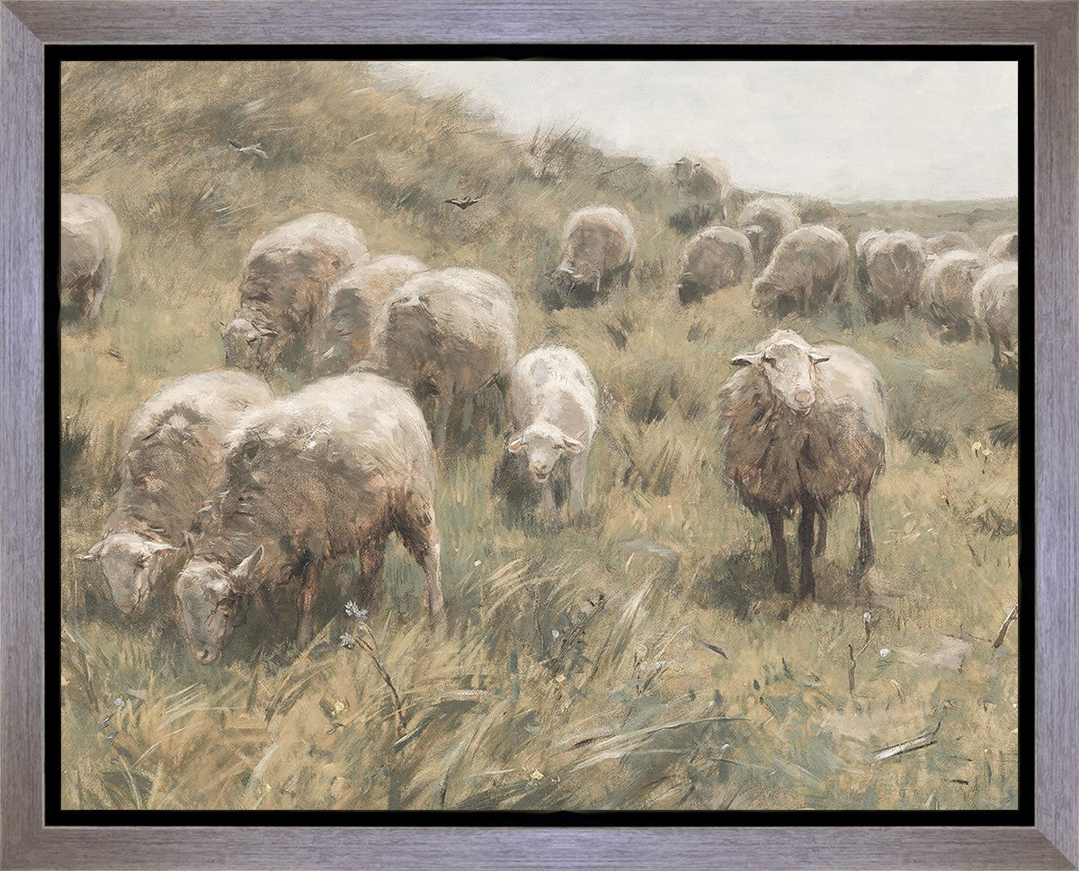 Green Pastures Gallery Wrap Canvas Art - Handmade Nature Landscape Wall Decor for Living Room, Bedroom & Office