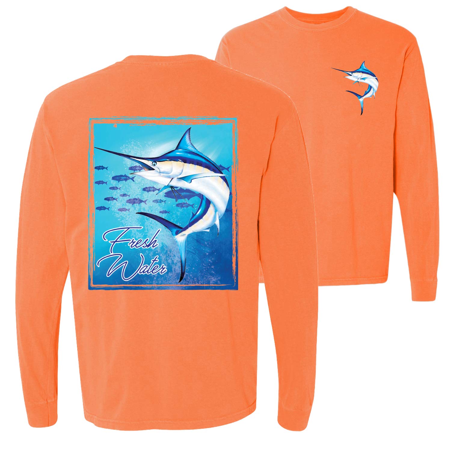 Premium Fishing Shirt - Saltwater & Freshwater Swordfish Design - Breathable Long Sleeve T-Shirt for Atlantic & Pacific Fishing - UV Protection & Quick-Dry Fabric - Ideal for Deep Sea Fishing, Boat Trips & Outdoor Adventures