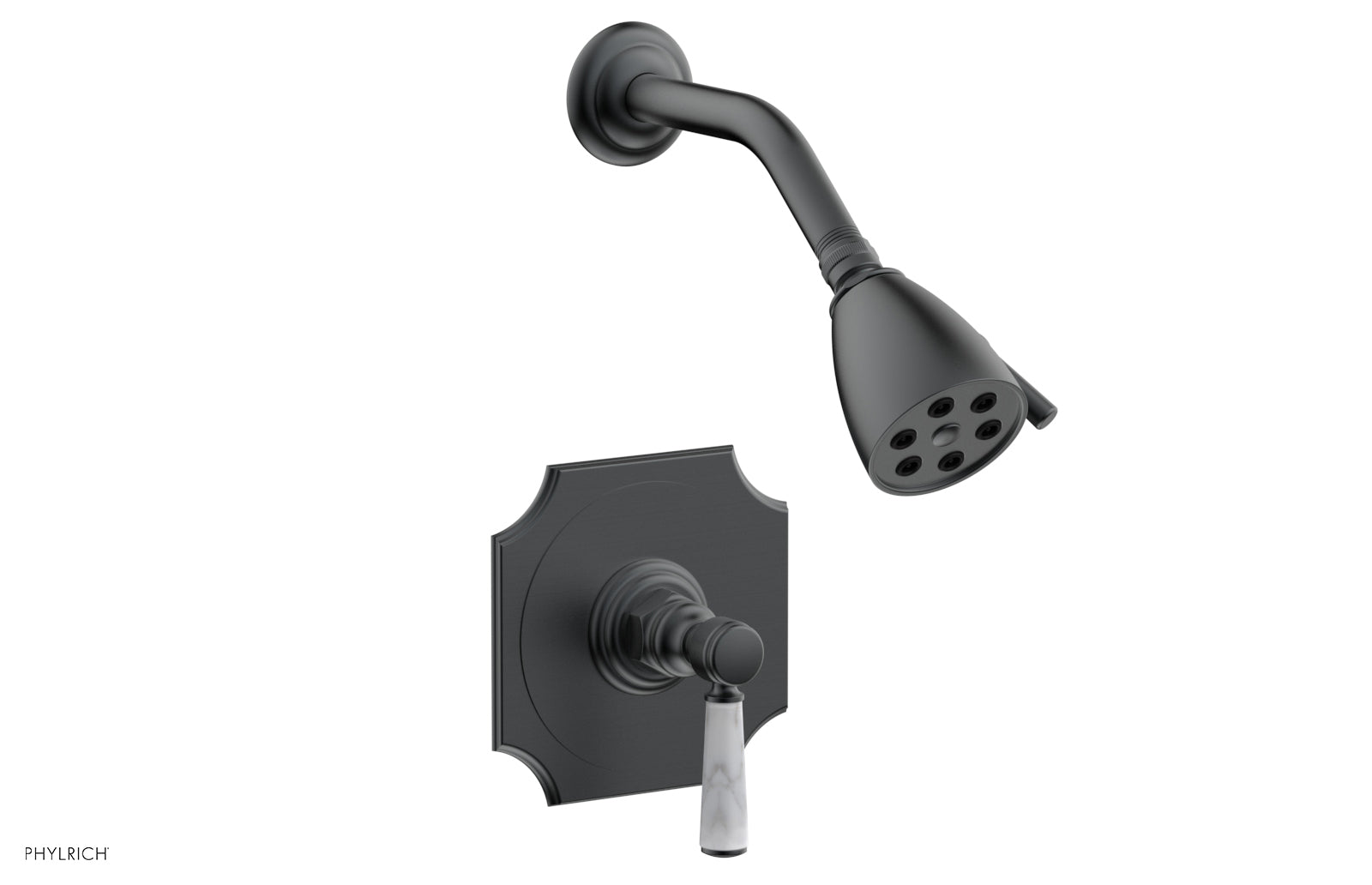 HENRI Pressure Balance Shower Set with White Marble Handle - Model 16123 | Modern Bathroom Fixture for Spa-Like Shower Experience
