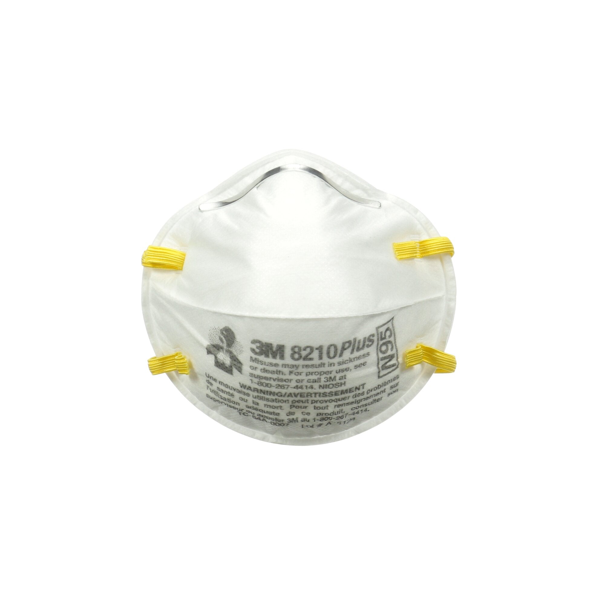 3M 8210 Plus N95 Respirator Mask - NIOSH Approved for Sanding, Fiberglass & Dust Protection - Comfortable Safety Mask for Construction, Woodworking & DIY Projects