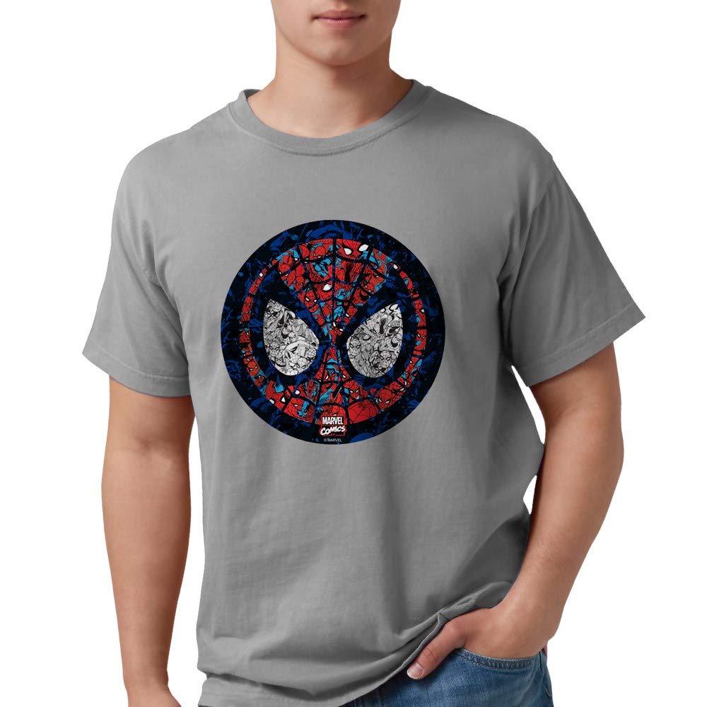 **Spider-Man Graphic T-Shirt for Men - Comfort Colors Round Collage Design | Casual Wear, Superhero Fan Gift, Comic Book Apparel**