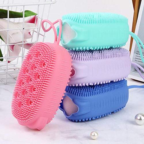 Premium Silicone Body Scrubber & Exfoliating Brush - Double-Sided Deep Cleansing Scrubber with Super Soft Bristles & Rebound Sponge - Gentle for Women, Men & Kids - Perfect for Shower, Spa & Sensitive Skin Care