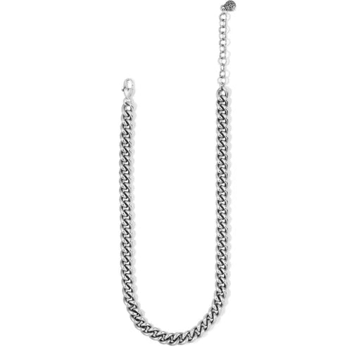Brighton Ferrara Roma Silver Curb Chain Necklace for Women - Elegant Layering & Everyday Jewelry Gift
