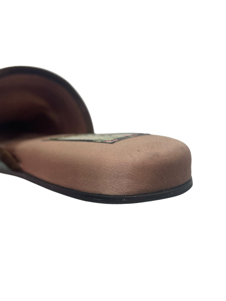 Gucci Velvet GG Monogram Crystal Mules for Women - Size 37 (US 7) - Luxury Designer House Slippers for Home, Parties & Special Occasions