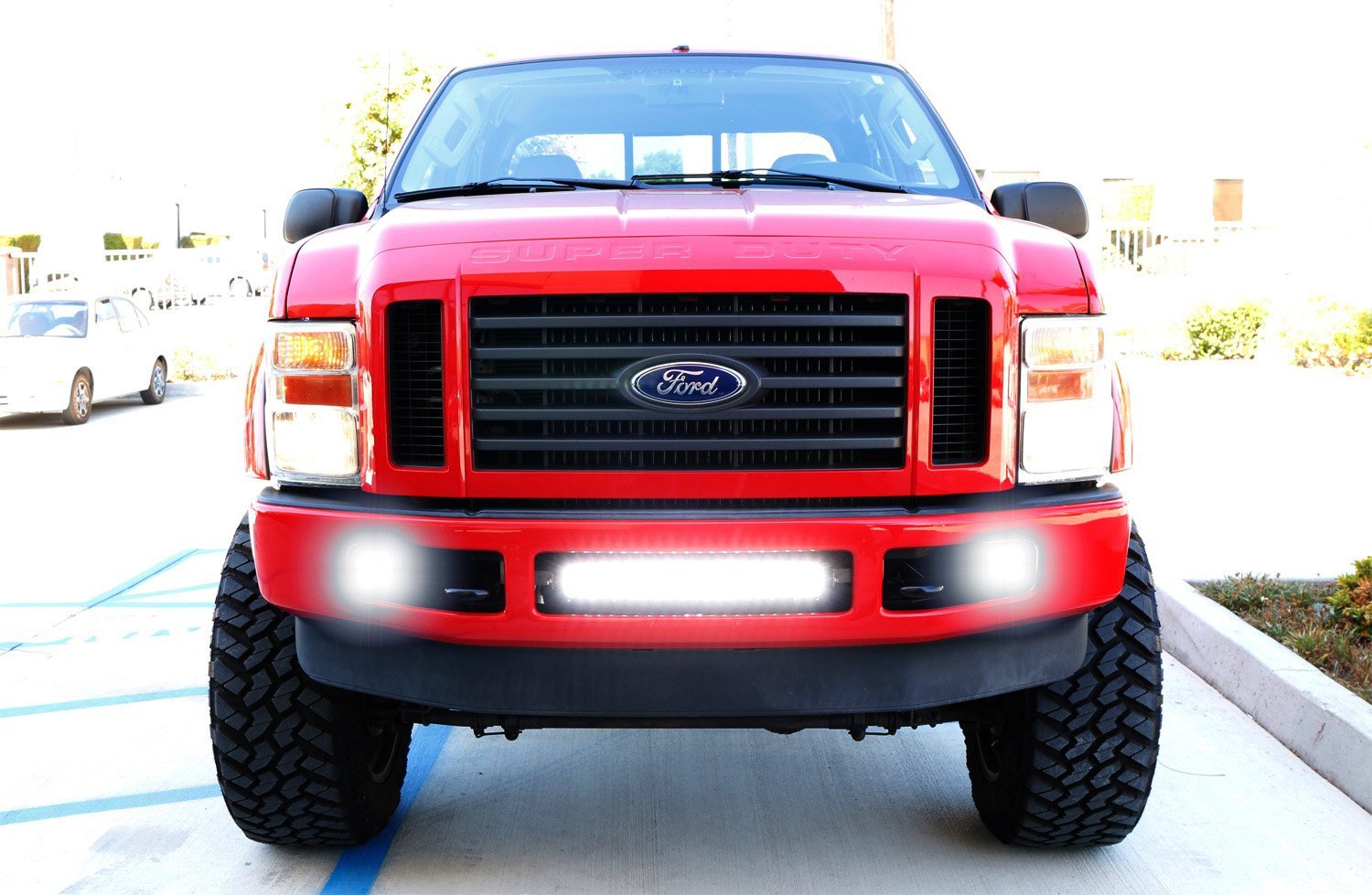 40W LED Pods with Fog Light Bracket & Wiring Kit - Compatible with 2008-2010 Ford F250 F350 F450 Super Duty - Off-Road Lighting for Trucks, ATVs & UTVs