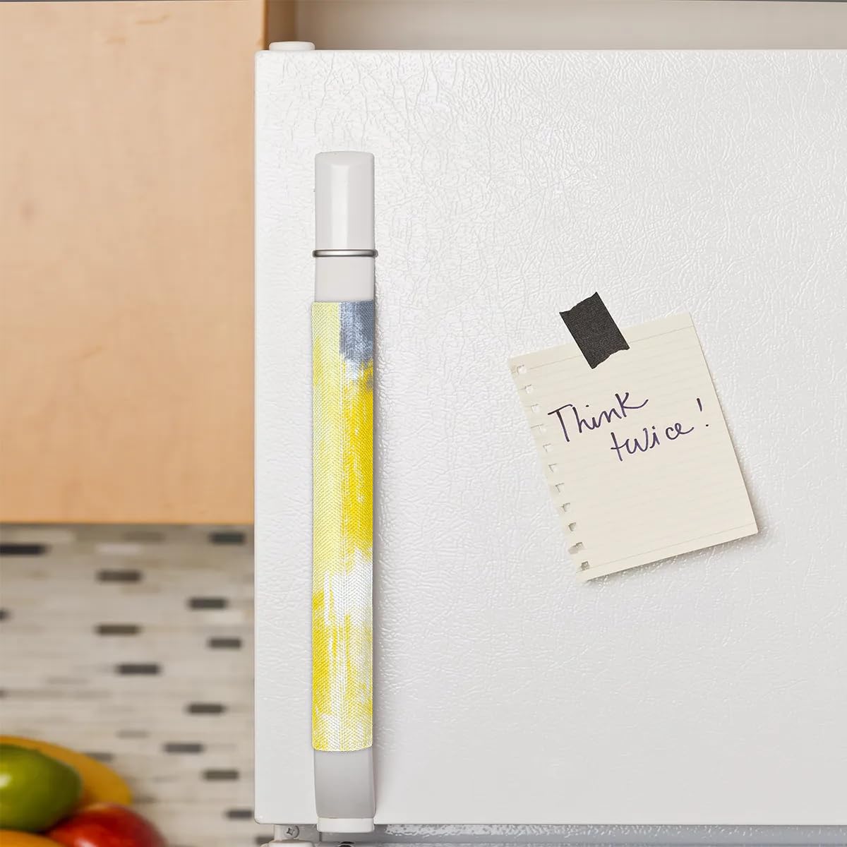 Yellow Modern Art Refrigerator Door Handle Covers (Set of 2) - Washable Kitchen Appliance Handle Protectors for Fridge, Microwave, Dishwasher & Oven - Food & Oil Stain Resistant - Perfect for Home, Kitchen & Office Decor