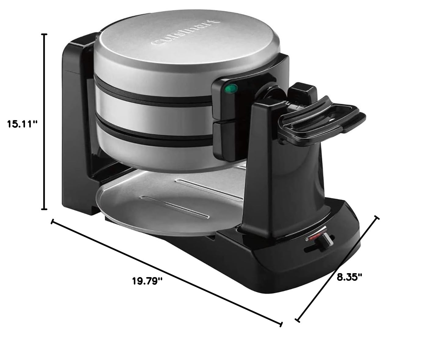 Cuisinart WAF-F40 Double Flip Belgian Waffle Maker - Black Stainless Steel with 1 Year CPS Protection - Perfect for Breakfast, Brunch & Family Gatherings