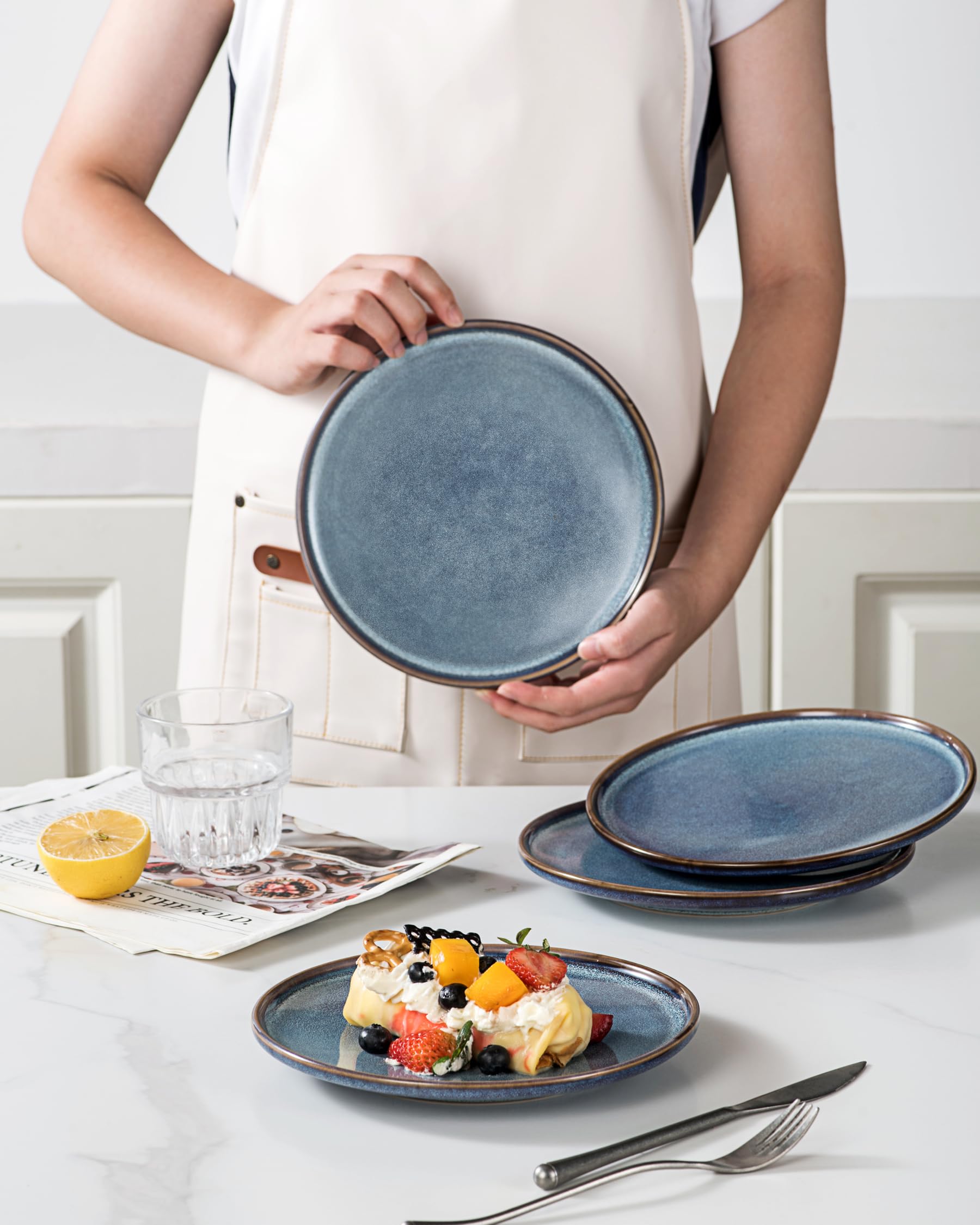 UNICASA 4-Pack Ceramic Plates 8.25