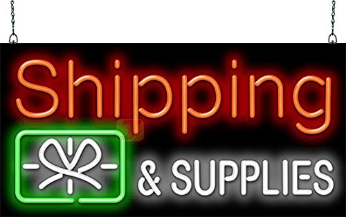Custom Neon Sign for Shipping & Supplies - Bright LED Business Sign for Retail Stores, Warehouses & Offices - Perfect for Branding & Decoration