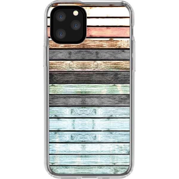 Clear Phone Case Compatible with iPhone 11 Pro - Wooden Stripes Design Protective Cover | Slim Fit & Scratch Resistant | Perfect for Everyday Use, Office & Travel