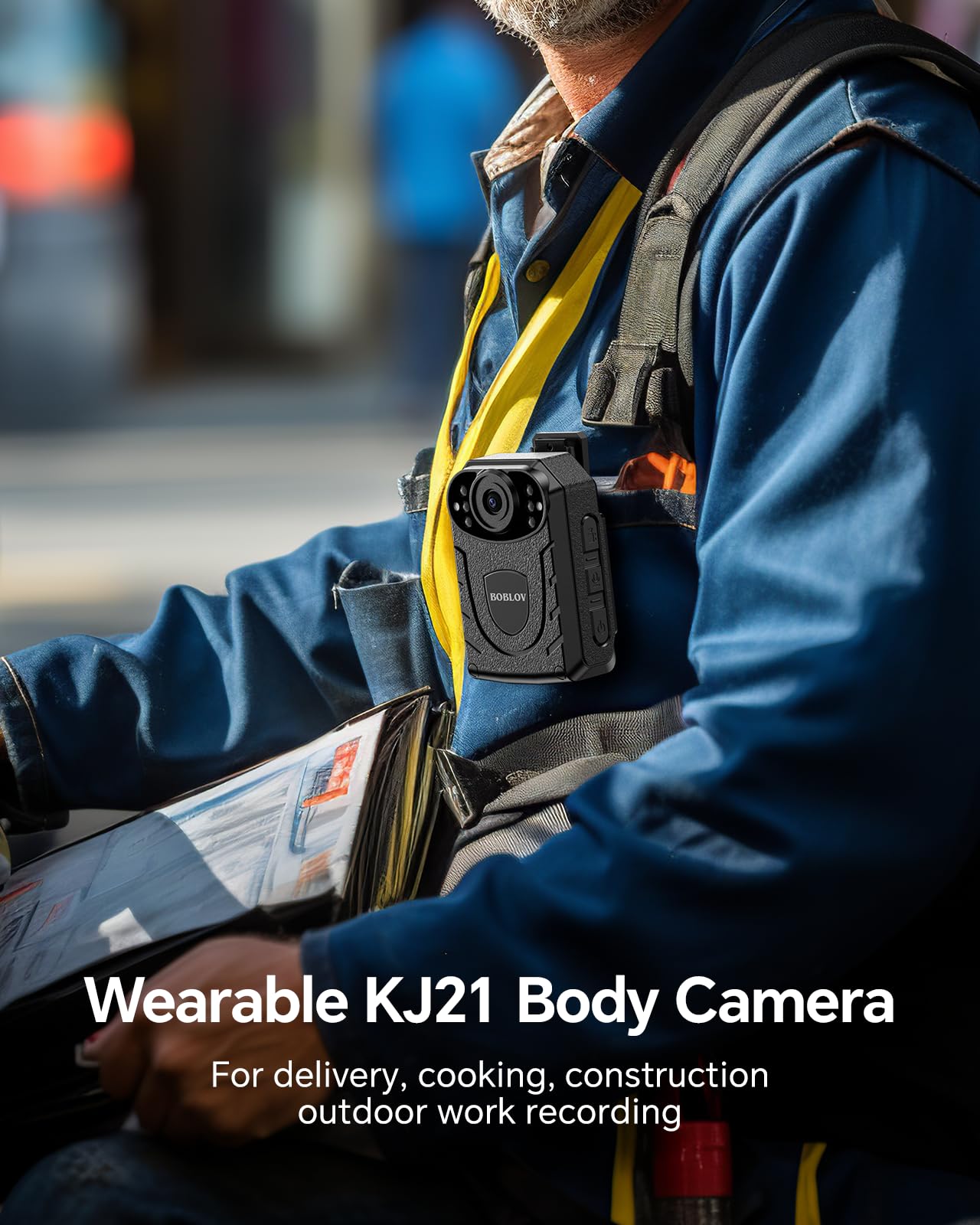 BOBLOV 1296P HD Police Body Camera with 64GB Memory Card - Security Body Worn Camera with Night Vision & Audio Recording, 2850mAh Rechargeable Battery, Expandable Storage - Ideal for Law Enforcement, Security Guards, Pet Walking & Personal Safety