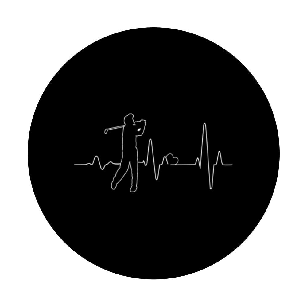 Golf Heartbeat Golfer Golf Ball PopSockets Swappable PopGrip - Perfect for Golf Enthusiasts & Phone Accessories