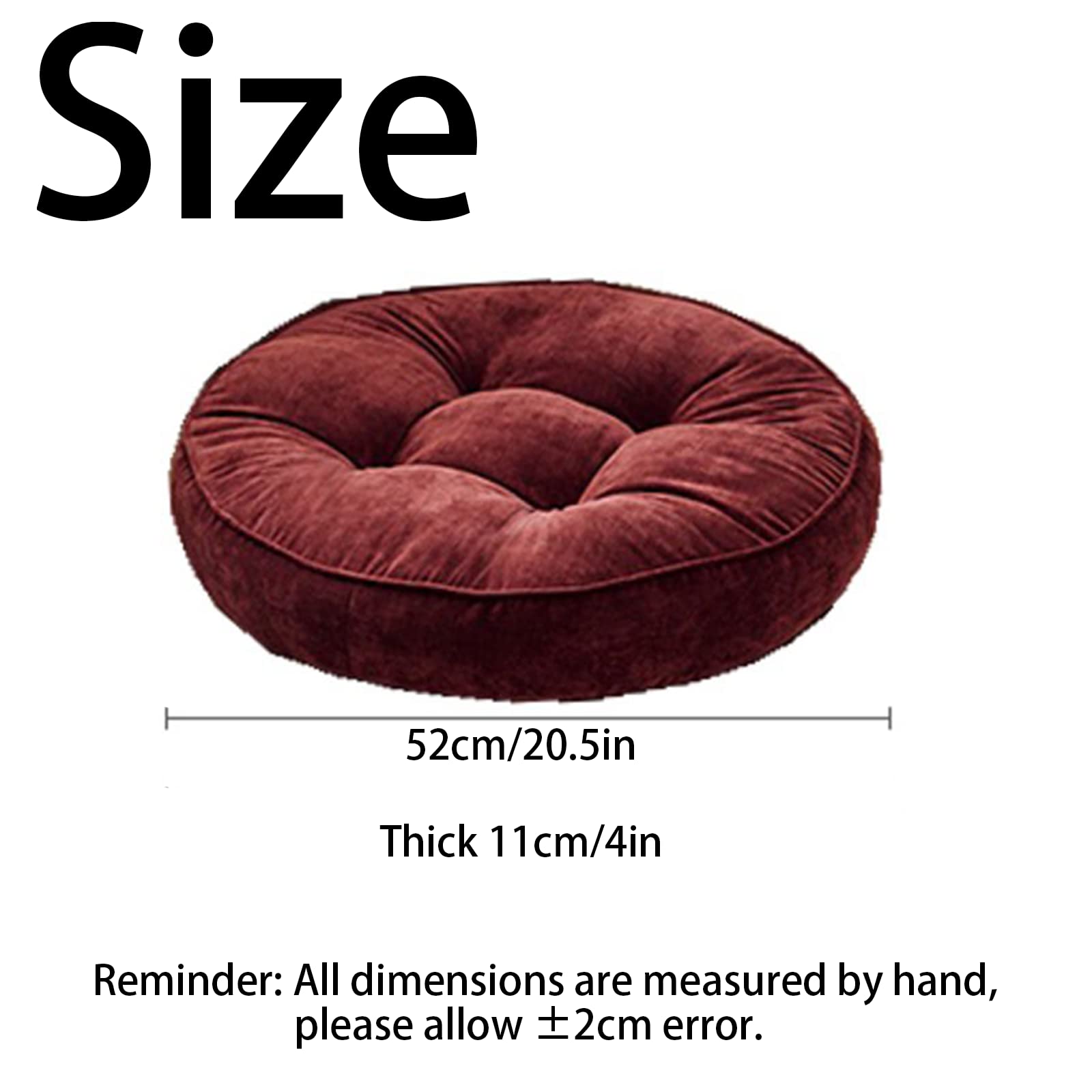 Round Floor Pillows Cushions Set of 2 - 21in Gray Meditation Yoga Seat Pads for Indoor Outdoor Use - Living Room Sofa, Balcony, Patio, Garden & Meditation Space