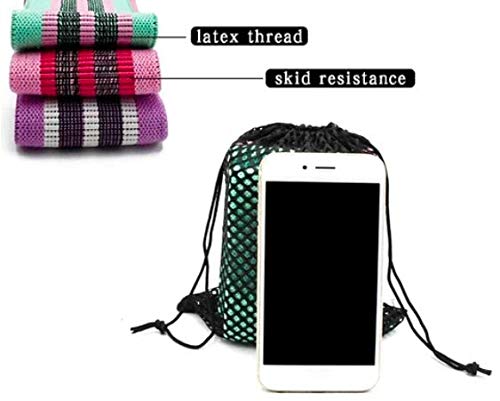 Premium Non-Slip Fabric Resistance Bands Set of 3 - Thick Wide Elastic Exercise Bands for Legs, Butt, Squat, Glute, Hip & Thigh Workouts - Perfect for Home Gym, Yoga, Pilates & Fitness Training