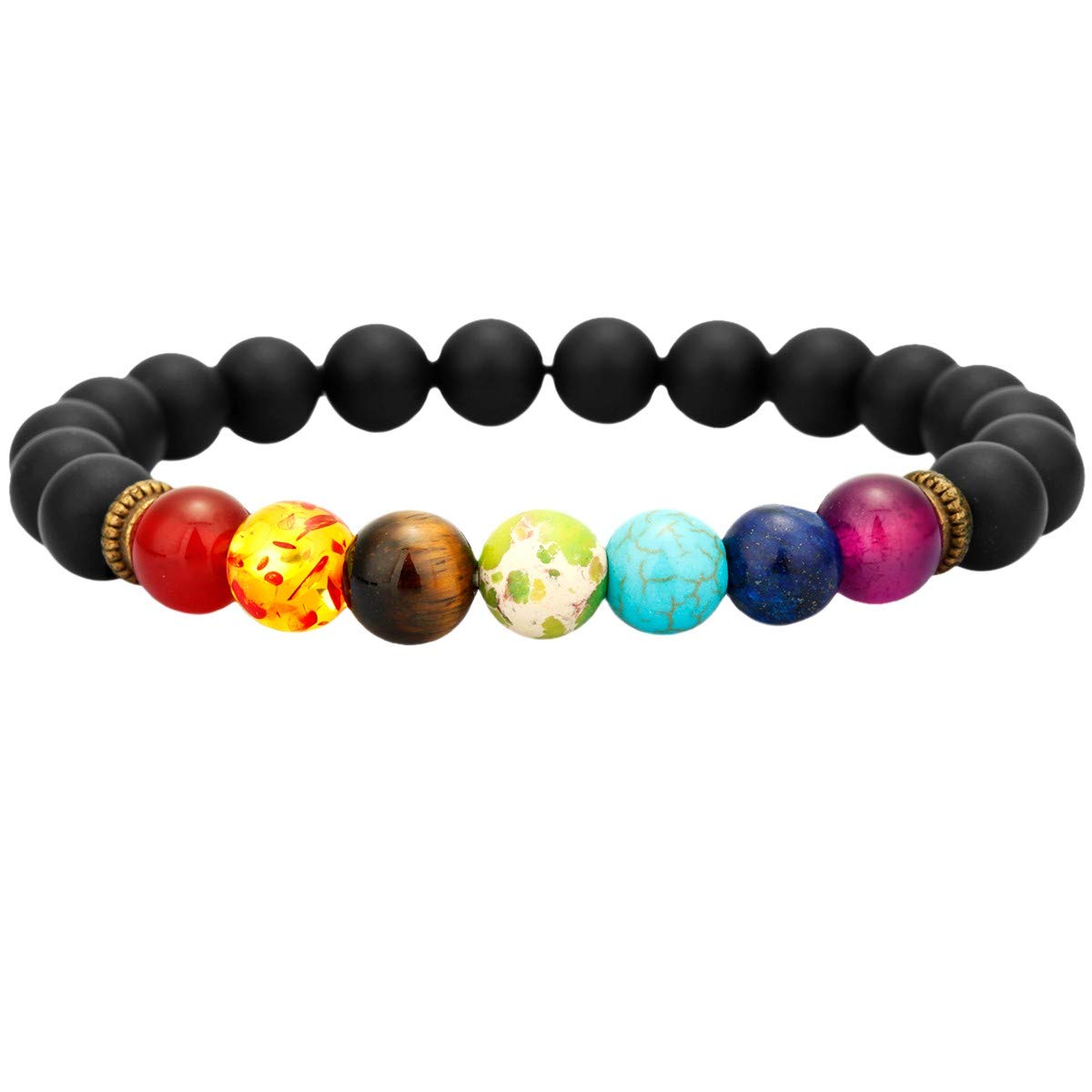 Natural Lava Rock Beads Bracelet for Men & Women - 8mm Chakra Healing Stone Bracelet with Aromatherapy Essential Oil Diffuser | Yoga, Meditation & Spiritual Gift