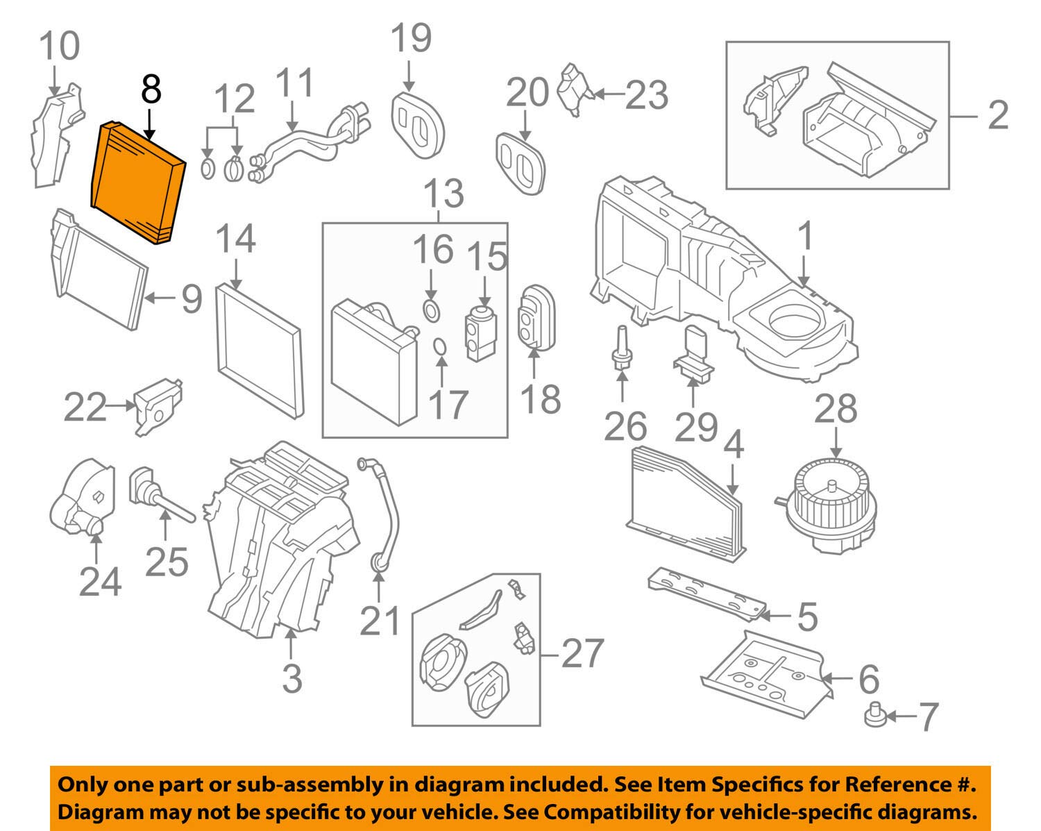 Volkswagen 5C0 819 031 HVAC Heater Core Replacement Part - Compatible with VW Models - Perfect for Heating System Repairs & Maintenance