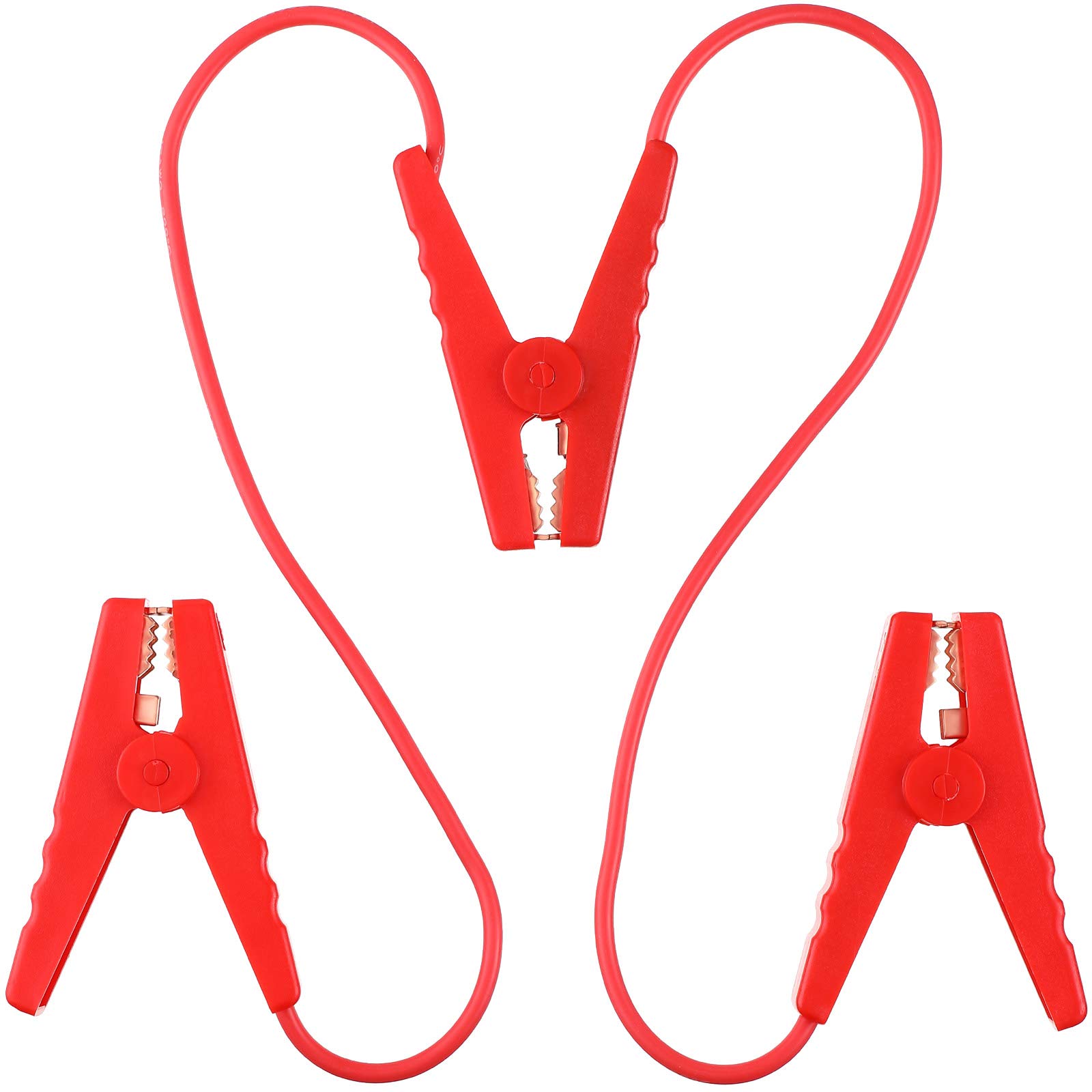 Electric Fence Jumper Wire with 3 Alligator Clips - Heavy Duty Red Cable for Electric Fencing System - Perfect for Livestock Control, Garden Protection & Farm Security