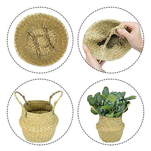 Handmade Bamboo Storage Basket - Home & Garden Organizer for Laundry & Flowers